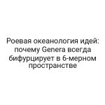 Роевая океанология идей: почему Genera всегда бифурцирует в 6-мерном пространстве