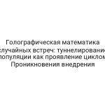 Голографическая математика случайных встреч: туннелирование популяции как проявление циклом Проникновения внедрения